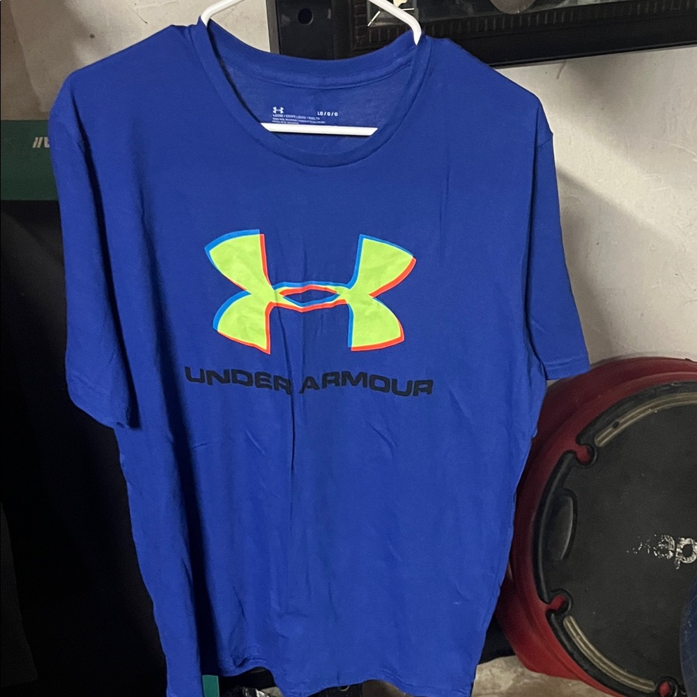 Under Armour Vibrant Blue Tee with Neon Accents